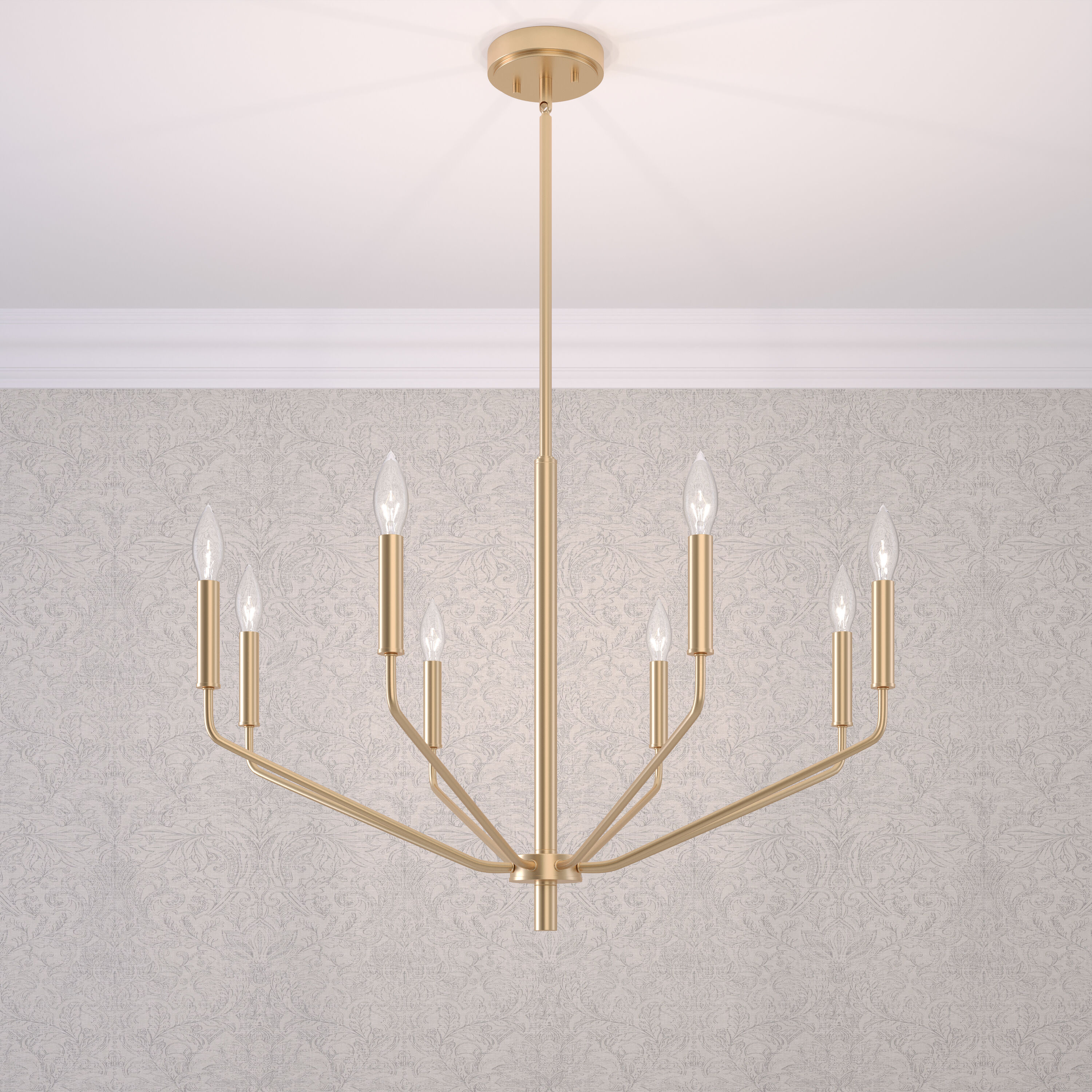 Laurell 8 Light 30 inch Modern Gold Chandelier Ceiling Light